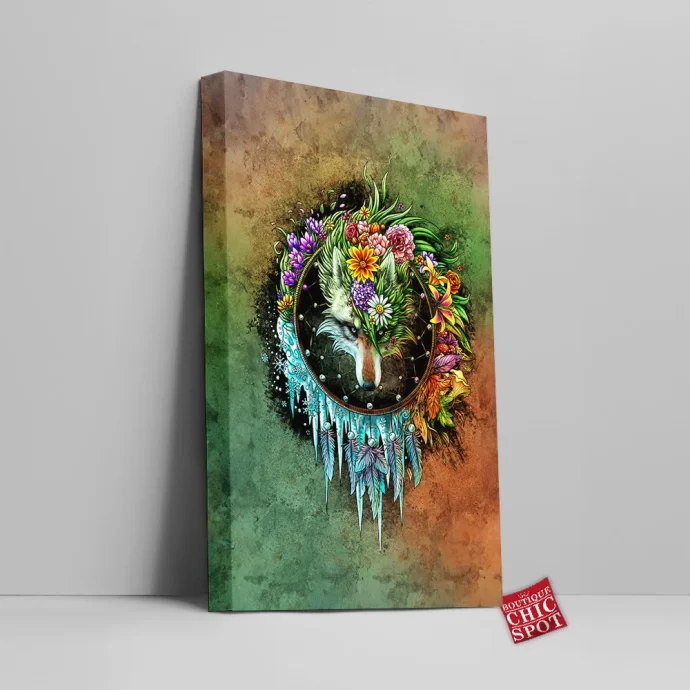 Wolf Dreamcatcher Canvas Wall Art