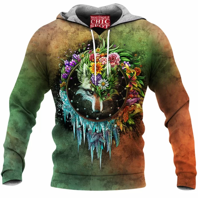 Wolf Dreamcatcher Fleece Hoodie