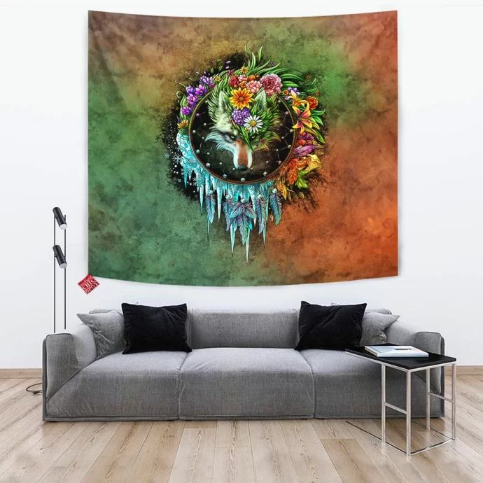 Wolf Dreamcatcher Tapestry