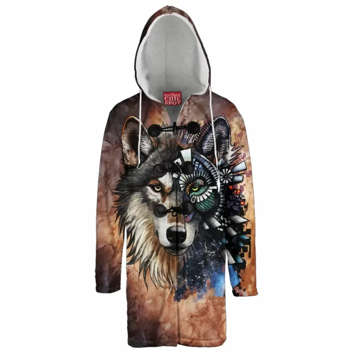 Save The Wolf Hooded Cloak Coat