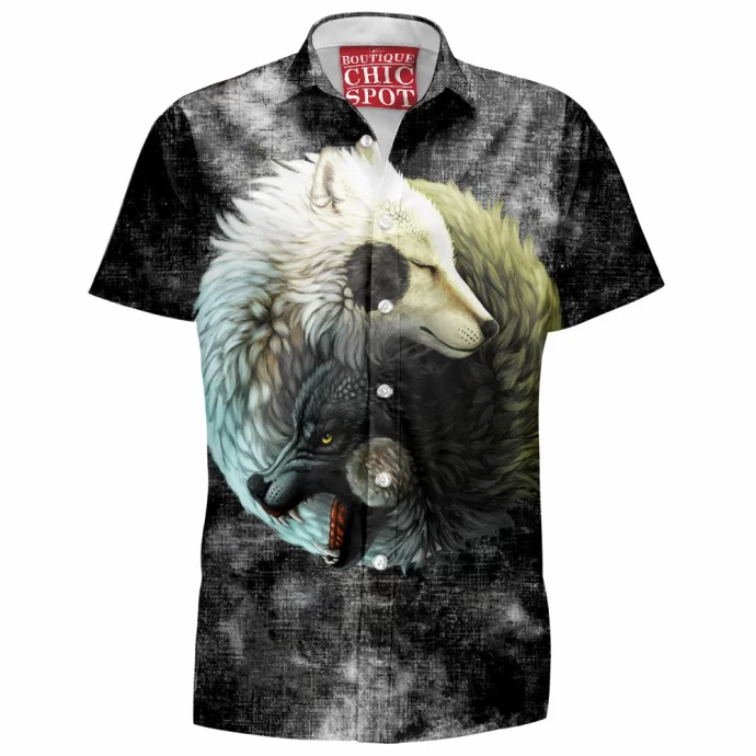 Yin Yang Wolves Hawaiian Shirt