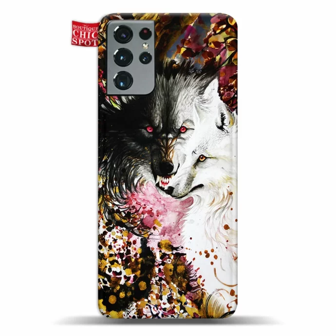 Black And White Wolf Phone Case Samsung