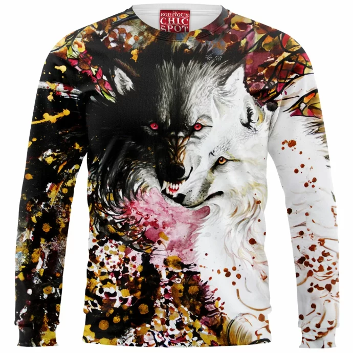 Black And White Wolf Sweatshirt