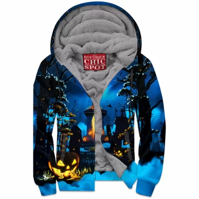 Halloween Zip-Fleece-Hoodie, Horror Zip-Fleece-Hoodie
