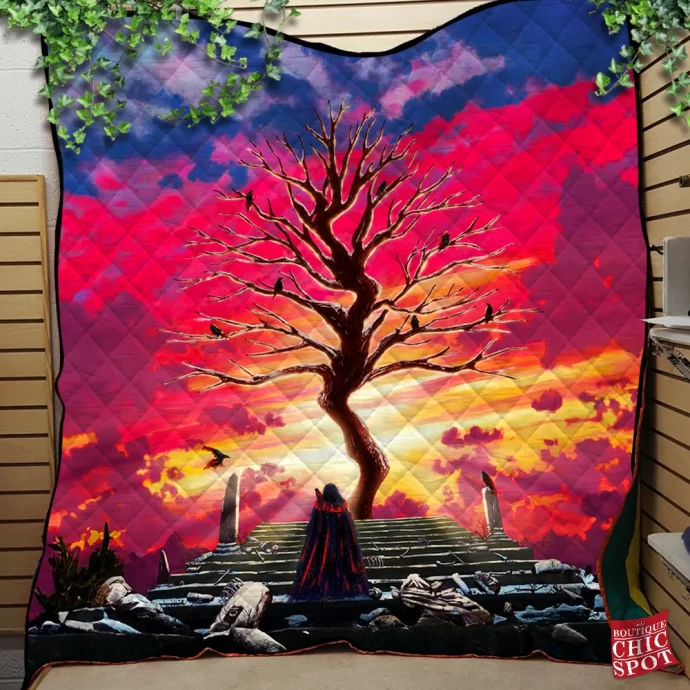 Red Sky Quilt Blanket