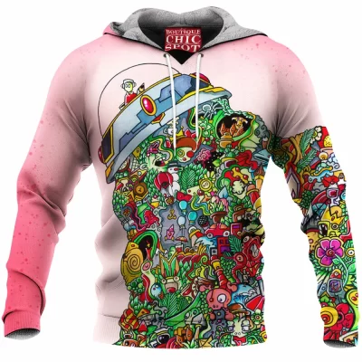 Sci-Fi Fleece-Hoodie, UFO Fleece-Hoodie