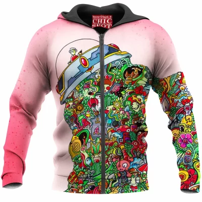 Sci-Fi Zip-Hoodie, UFO Zip-Hoodie
