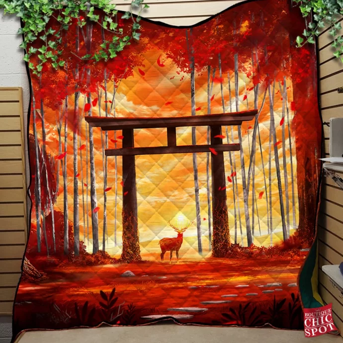 Sun Stag Quilt Blanket