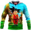 Anime Fleece-Hoodie, Dragon Ball Fleece-Hoodie, GoKu Fleece-Hoodie