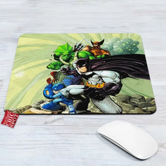 Batman Megaman Wolverine Mouse Pad