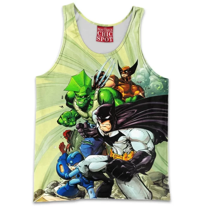 Batman Megaman Wolverine Tank Top