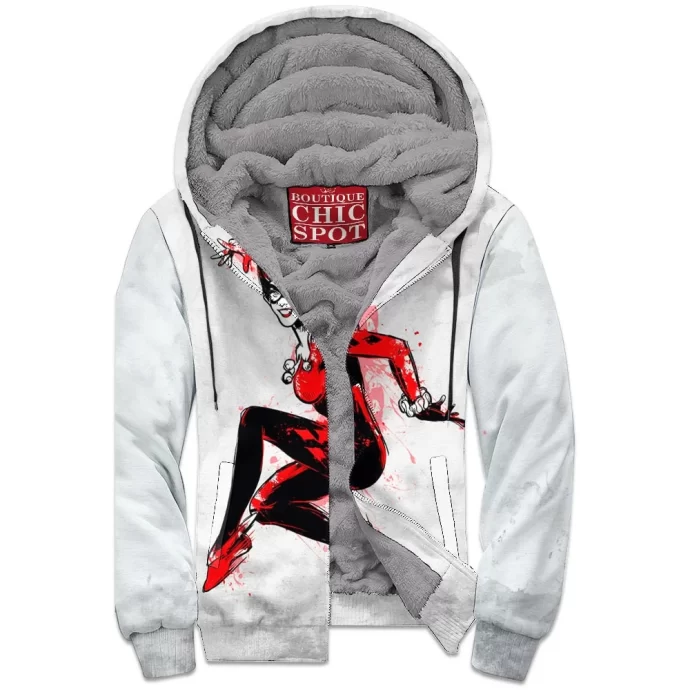 Harley Quinn Zip Fleece Hoodie