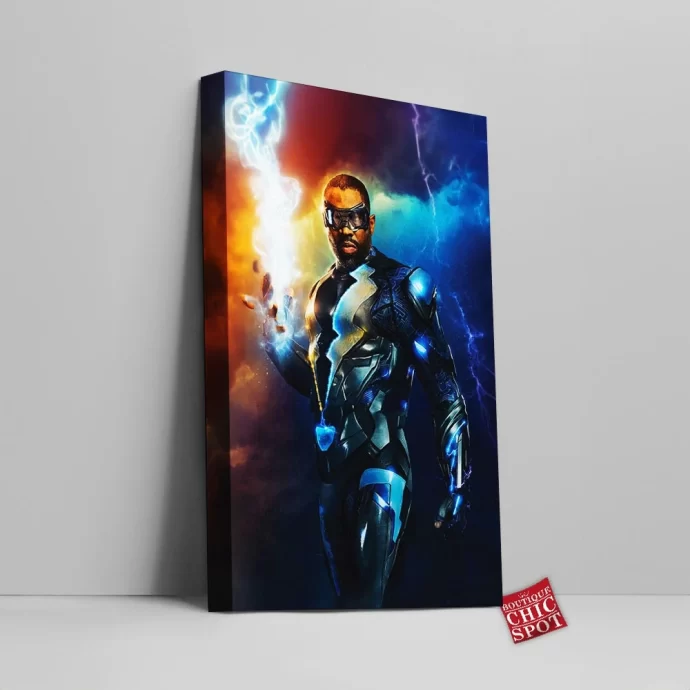 Black Lightning Canvas Wall Art