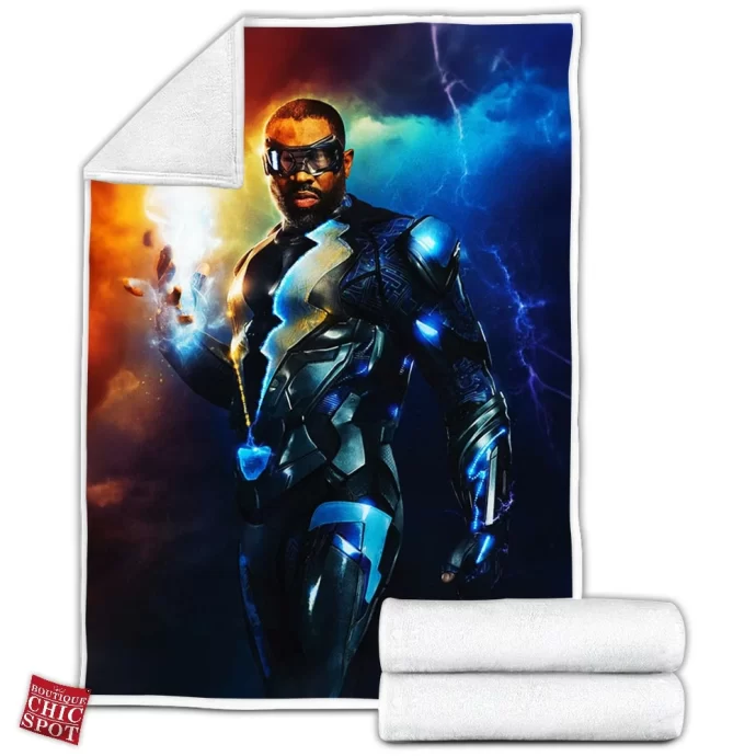 Black Lightning Fleece Blanket