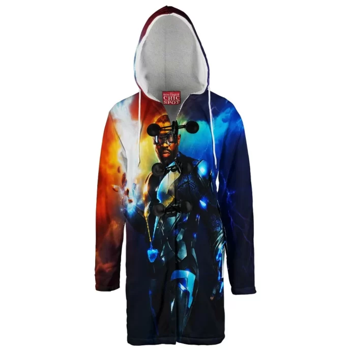 Black Lightning Hooded Cloak Coat