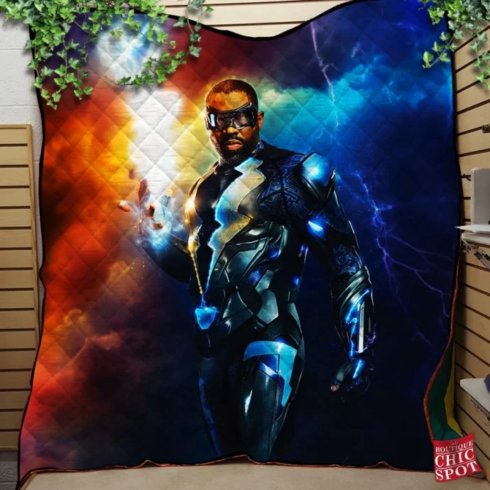 Black Lightning Quilt Blanket