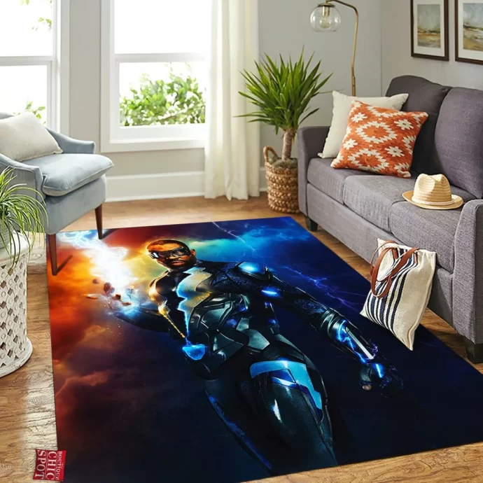 Black Lightning Rectangle Rug