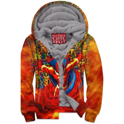 Comic Zip-Fleece-Hoodie, Red Tornado Zip-Fleece-Hoodie