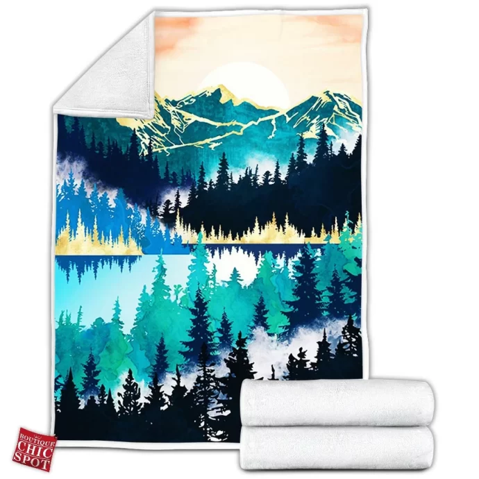 Lake Mist Fleece Blanket