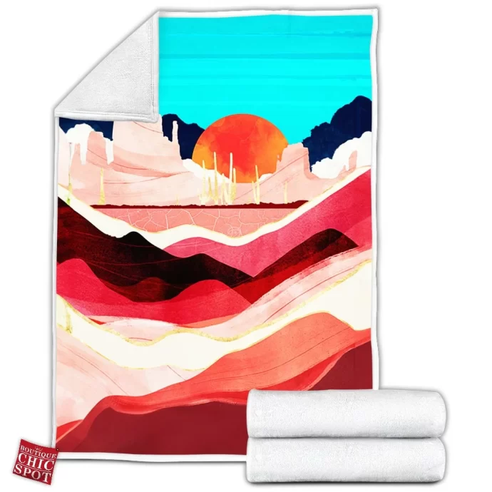 Sunset Desert Fleece Blanket