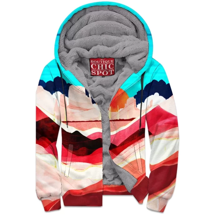 Sunset Desert Zip Fleece Hoodie