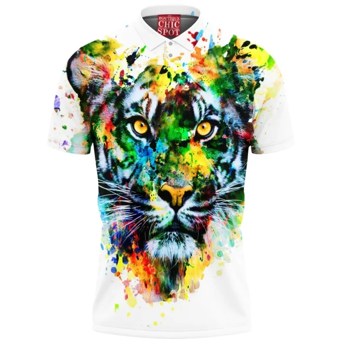 Watercolor Tiger Polo Shirt