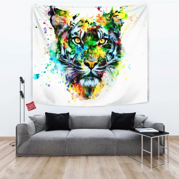 Watercolor Tiger Tapestry