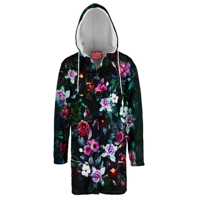 Flowers Hooded Cloak Coat