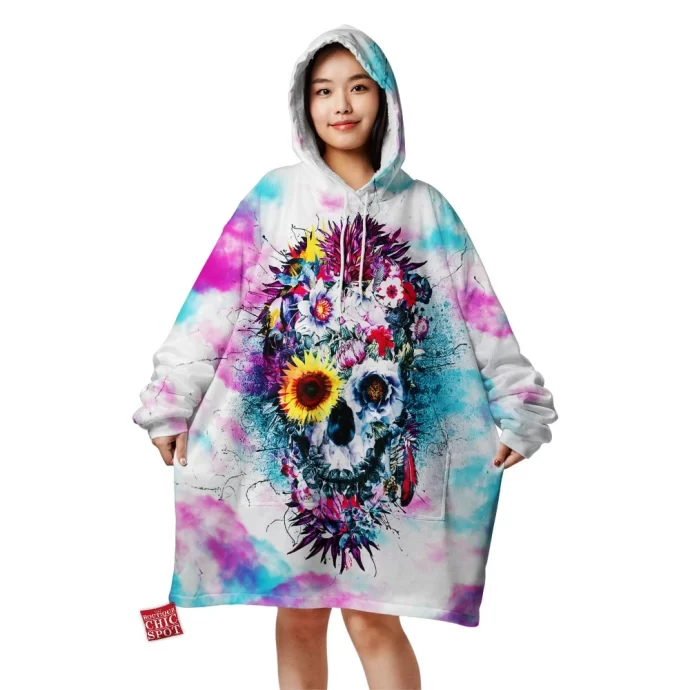 Flower Skull Blanket Hoodie