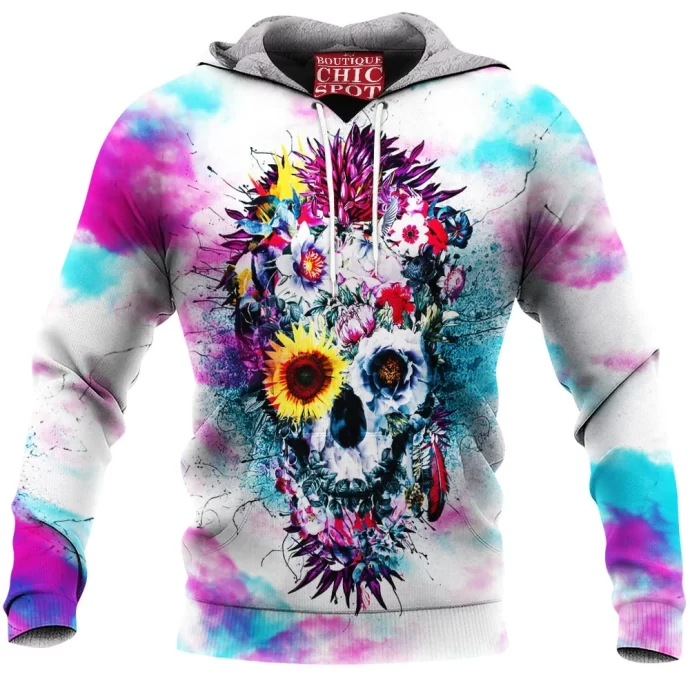 Flower Skull Fleece Hoodie