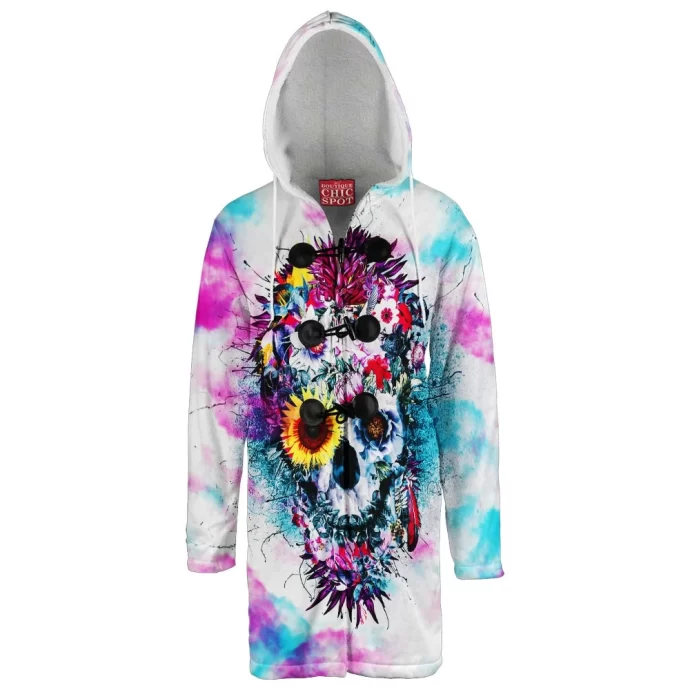 Flower Skull Hooded Cloak Coat