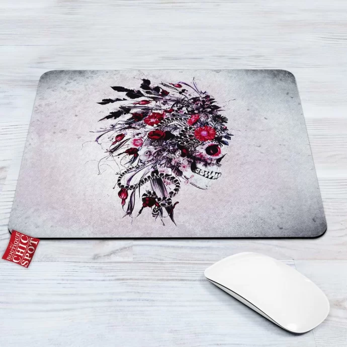 Flower Skull Mouse Pad