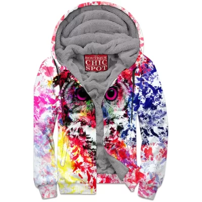 Owl Zip-Fleece-Hoodie