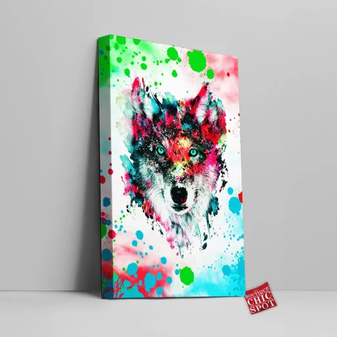 Watercolor Wolf Canvas Wall Art