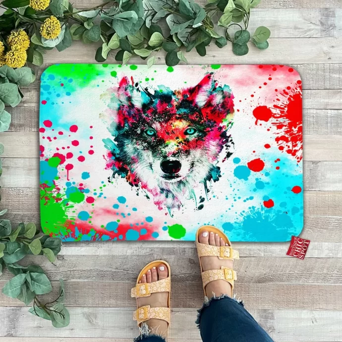 Watercolor Wolf Doormat