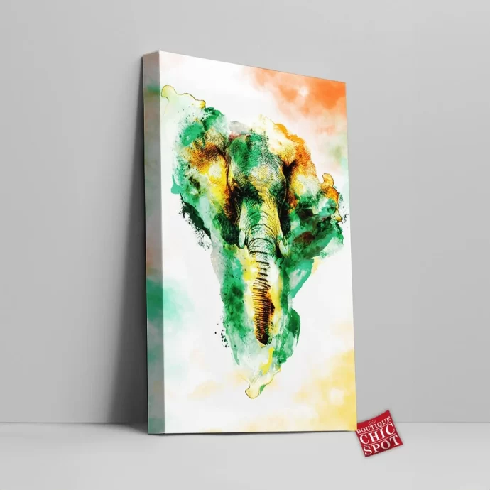 Watercolor Elephant Canvas Wall Art