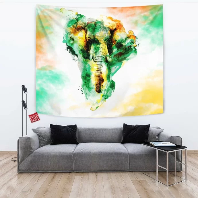 Watercolor Elephant Tapestry