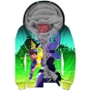 Game Zip-Fleece-Hoodie, Sci-Fi Zip-Fleece-Hoodie, Cyberpunk Zip-Fleece-Hoodie
