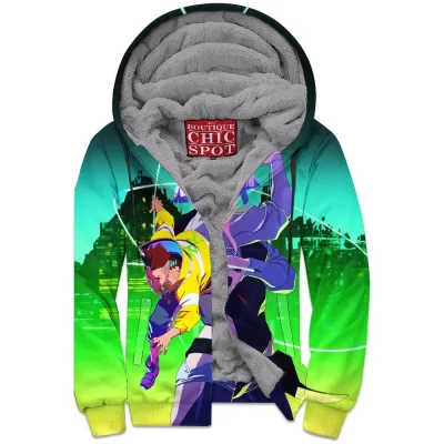 Game Zip-Fleece-Hoodie, Sci-Fi Zip-Fleece-Hoodie, Cyberpunk Zip-Fleece-Hoodie