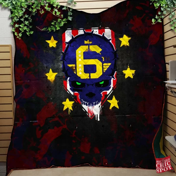 Cyberpunk 6th Street Quilt Blanket