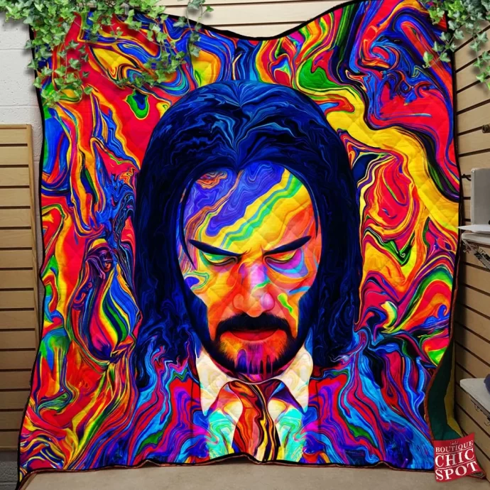 John Wick Psychodelic Quilt Blanket