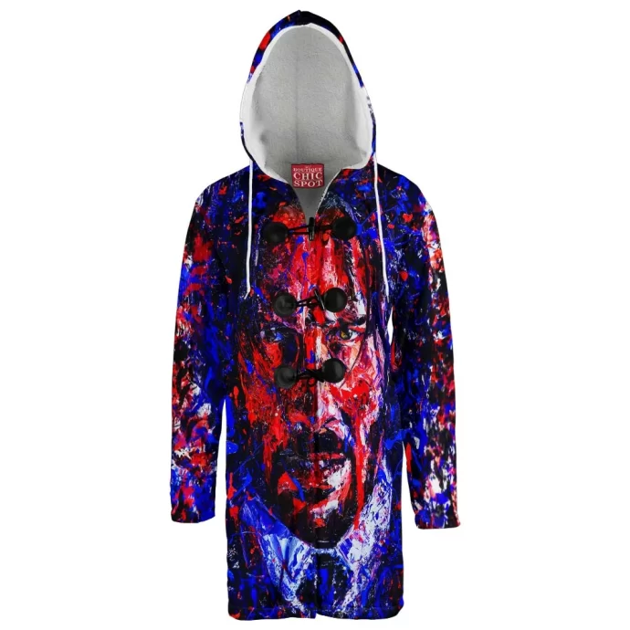 John Wick Portrait Painting Hooded Cloak Coat