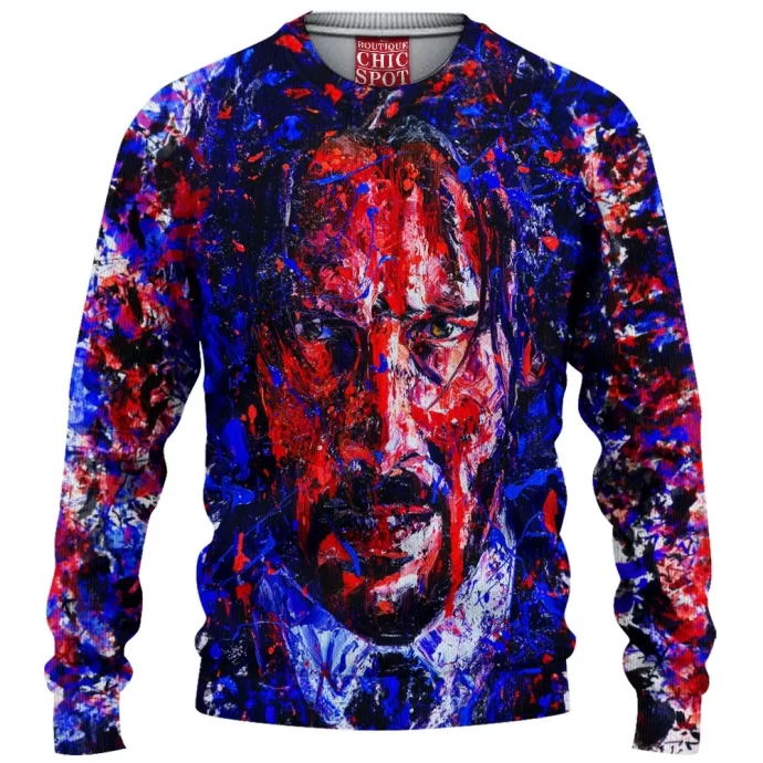 John Wick Portrait Painting Knitted Sweater