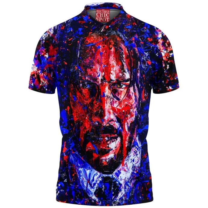 John Wick Portrait Painting Polo Shirt