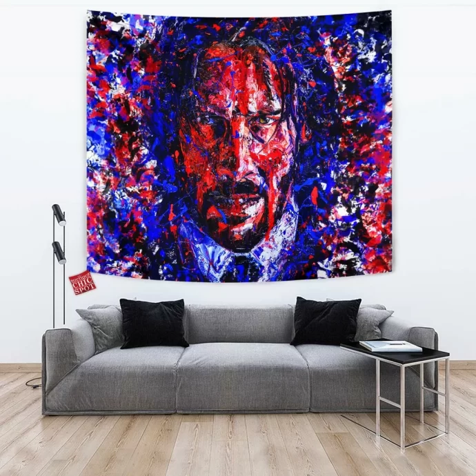 John Wick Portrait Painting Tapestry