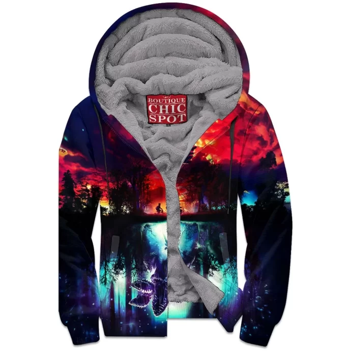 Stranger Things Upside Down Zip Fleece Hoodie