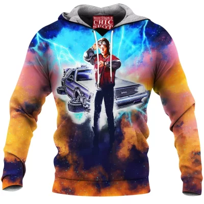 Back To The Future Fleece-Hoodie, DeLorean Fleece-Hoodie, Marty McFly Fleece-Hoodie, Sci-Fi Fleece-Hoodie