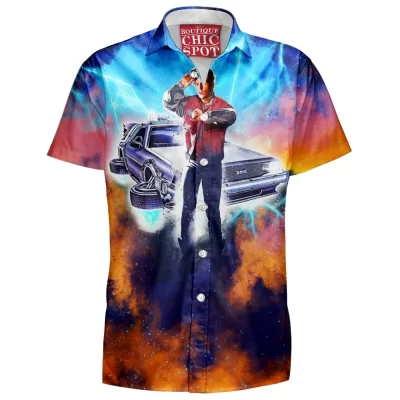 Back To The Future Hawaiian-Shirt, DeLorean Hawaiian-Shirt, Marty McFly Hawaiian-Shirt, Sci-Fi Hawaiian-Shirt