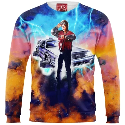 Back To The Future Zip Sweatshirt, Marty McFly Zip Sweatshirt, DeLorean Zip Sweatshirt