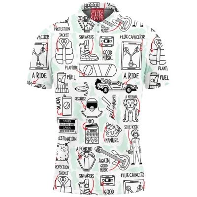 Back To The Future Polo Shirt, Sci-Fi Polo Shirt